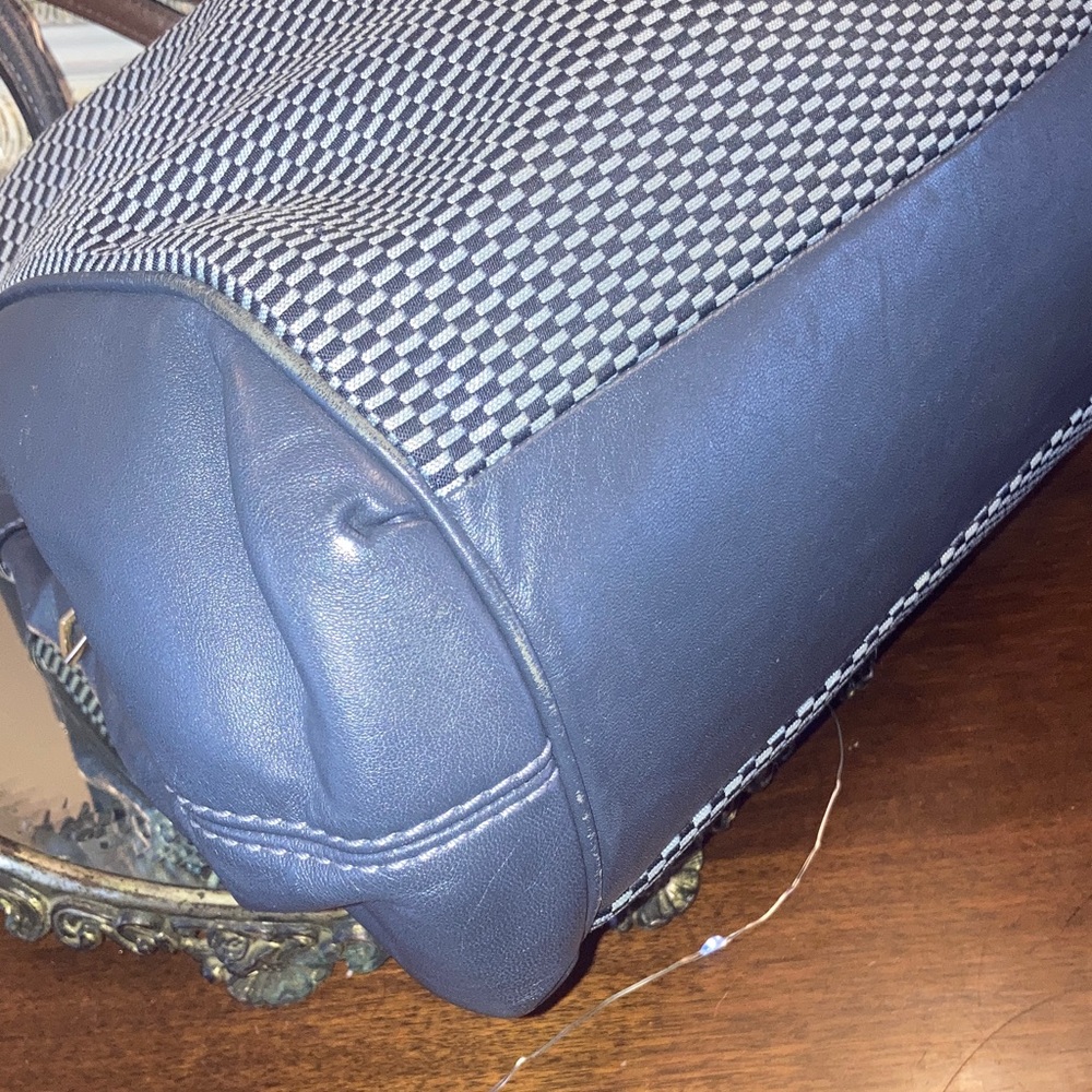 Genuine Coach  Lexy  Legacy Jacquard Blue and Black Checkered Shoulder Bag - Picture 8 of 17
